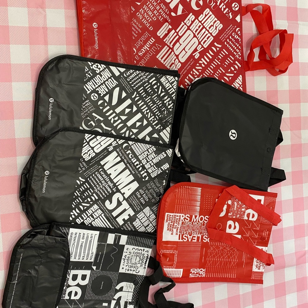 Lululemon Athletica Black and Red Toiletry Bag Collection